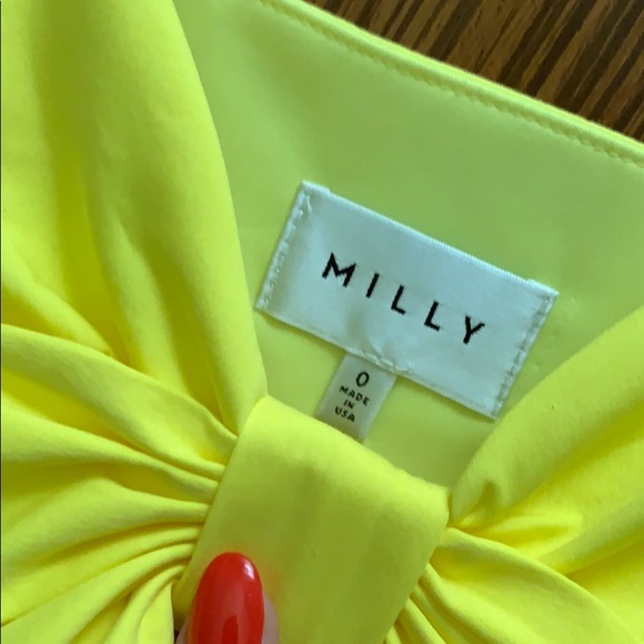 Milly Yellow Tie Front Summer Dress - Picture 7 of 7